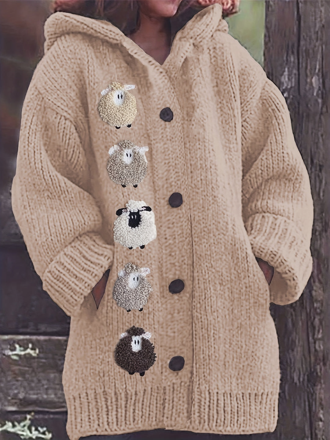 Evi Cozy Sheep Cardigan Hoodie