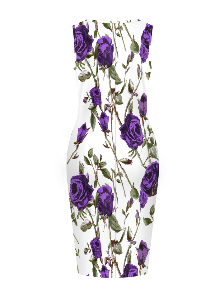 Thalia Elegant Floral Dress & Cardigan Set