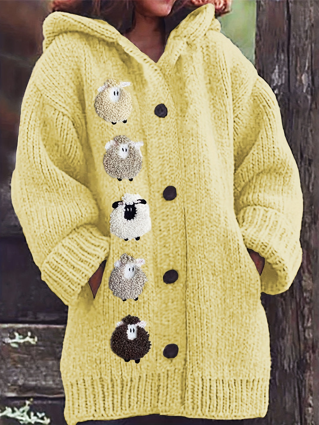 Evi Cozy Sheep Cardigan Hoodie