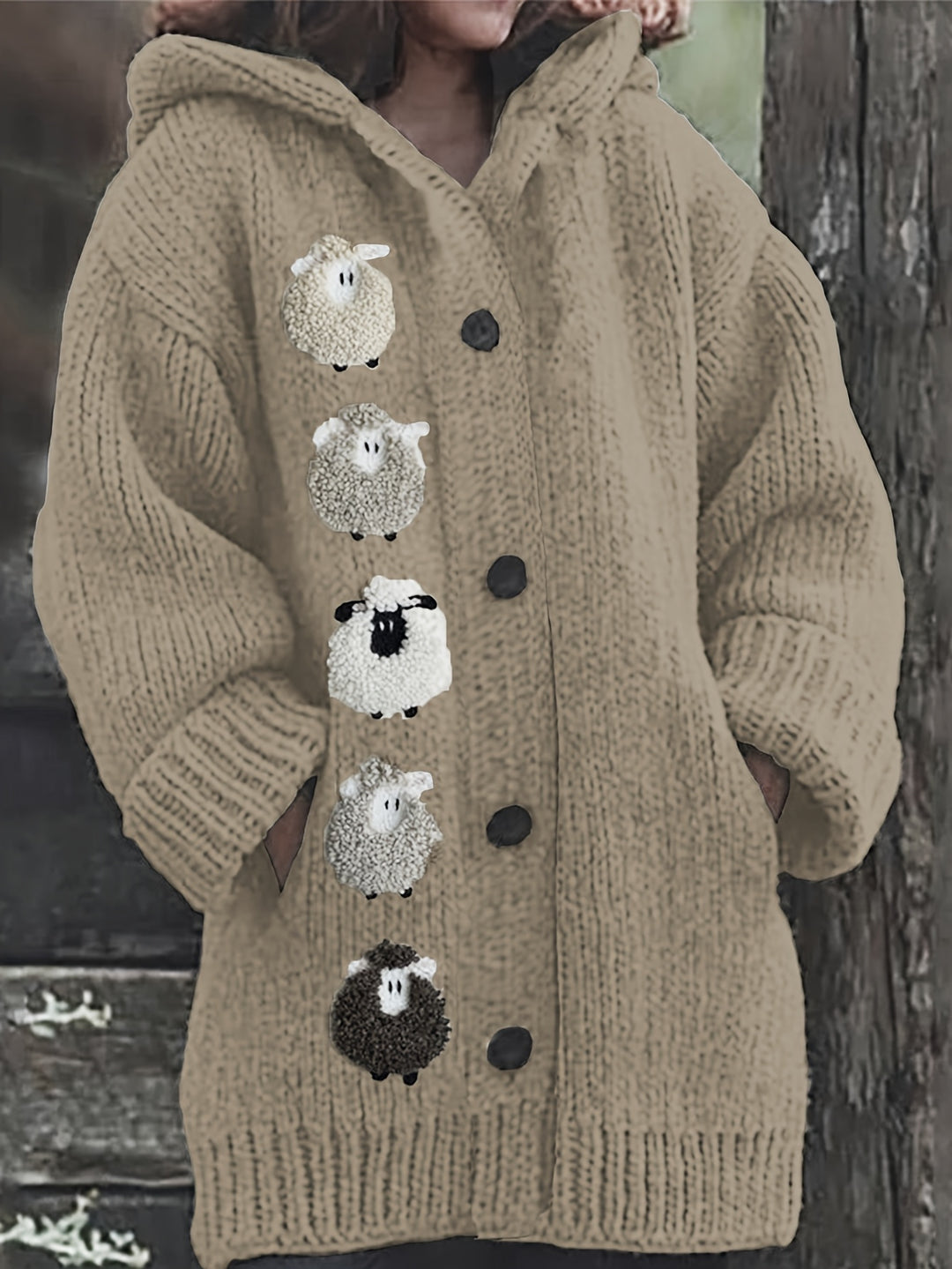 Evi Cozy Sheep Cardigan Hoodie