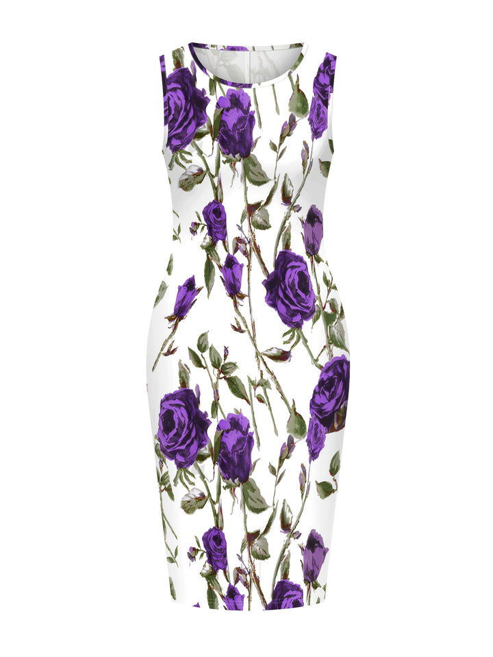 Thalia Elegant Floral Dress & Cardigan Set